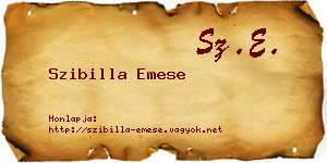 Szibilla Emese névjegykártya